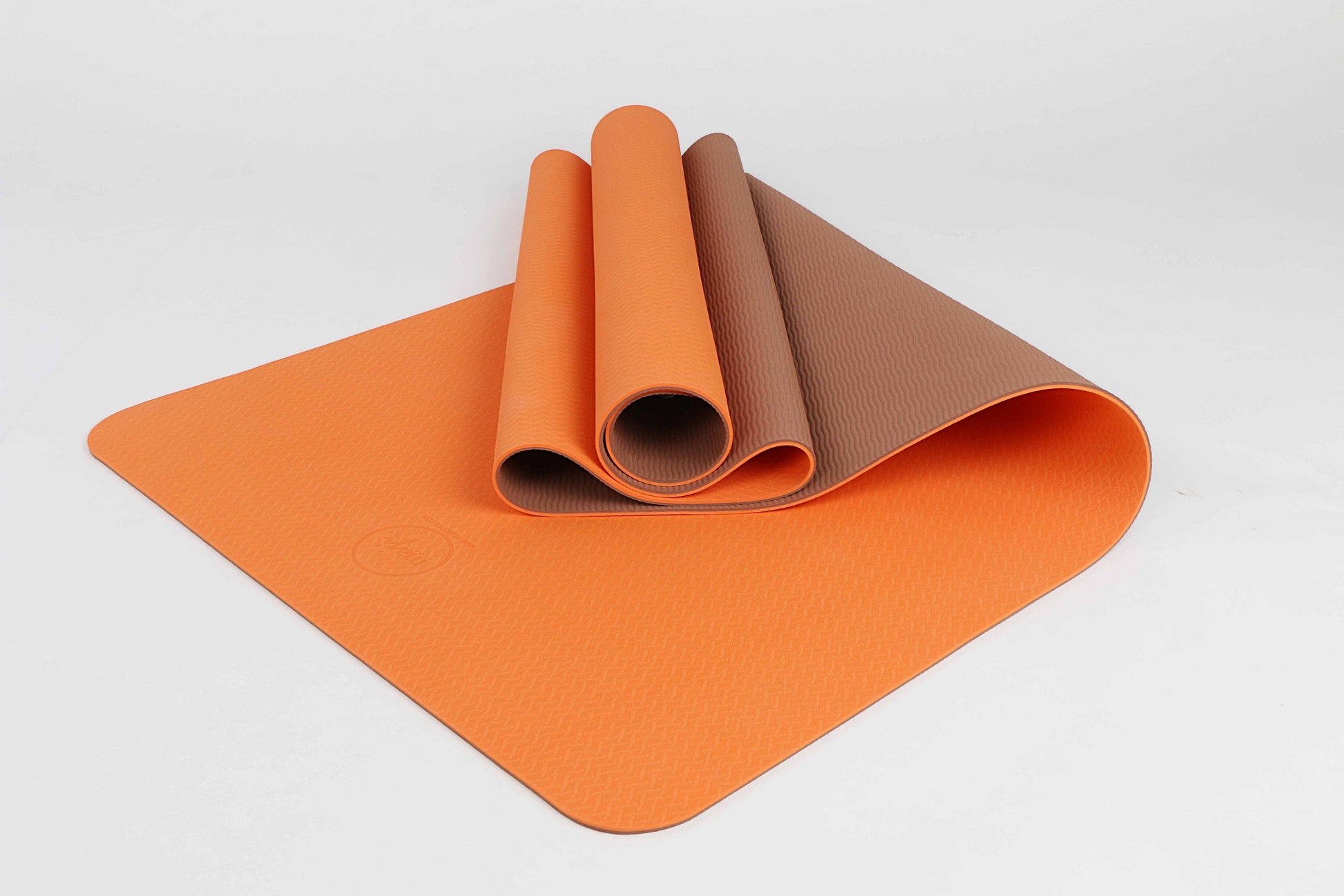 2 Tone Tpe Premium Yoga Mat-Majisports-1760Orange/Brown-Urbanheer