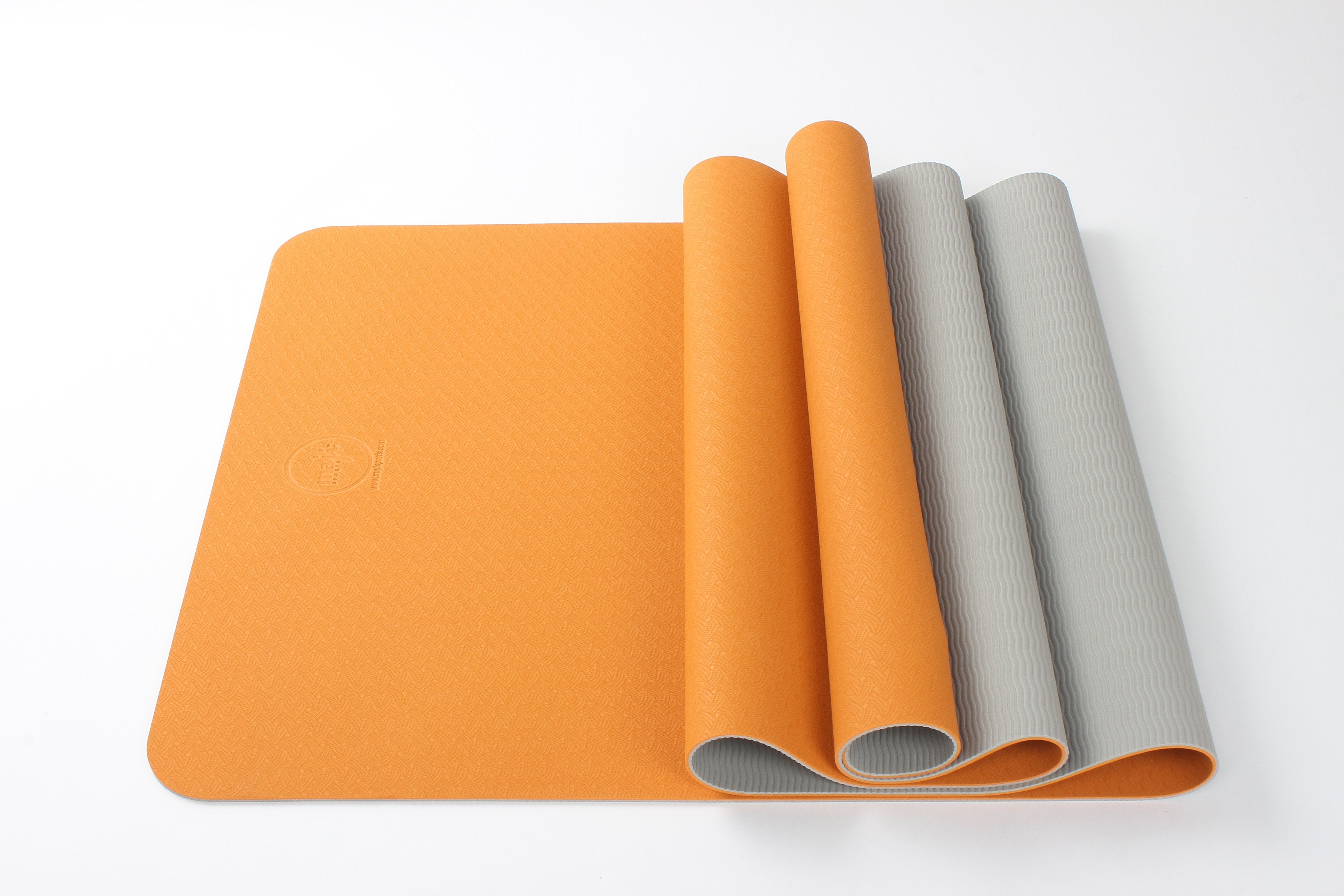 2 Tone Tpe Premium Yoga Mat-Majisports-1760Orange/Gray-Urbanheer