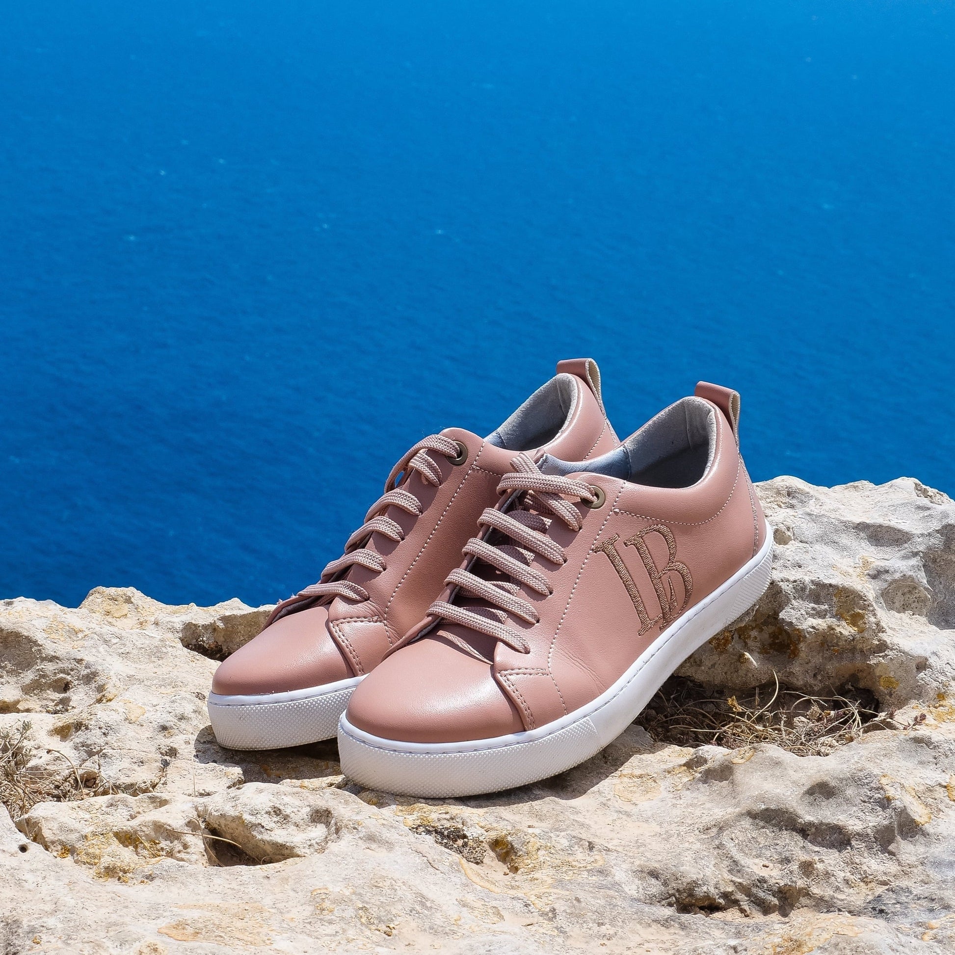 LB Nude Apple Leather Sneakers for Women-Sneakers-LaBante London-UK 4 | USA 6 | EU 37-Urbanheer