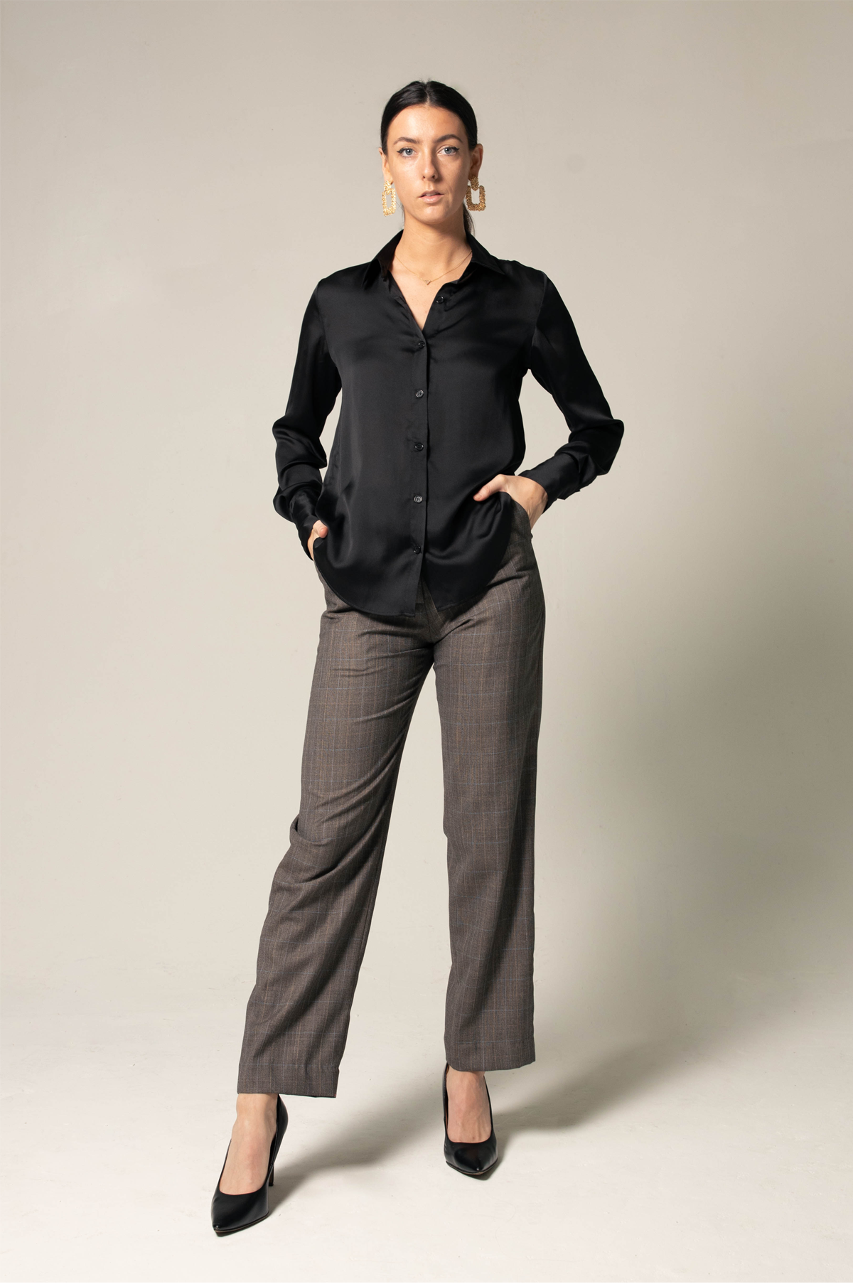 Women's Straight Leg pants-Straight leg trouser-Le Réussi-S-brown-Urbanheer