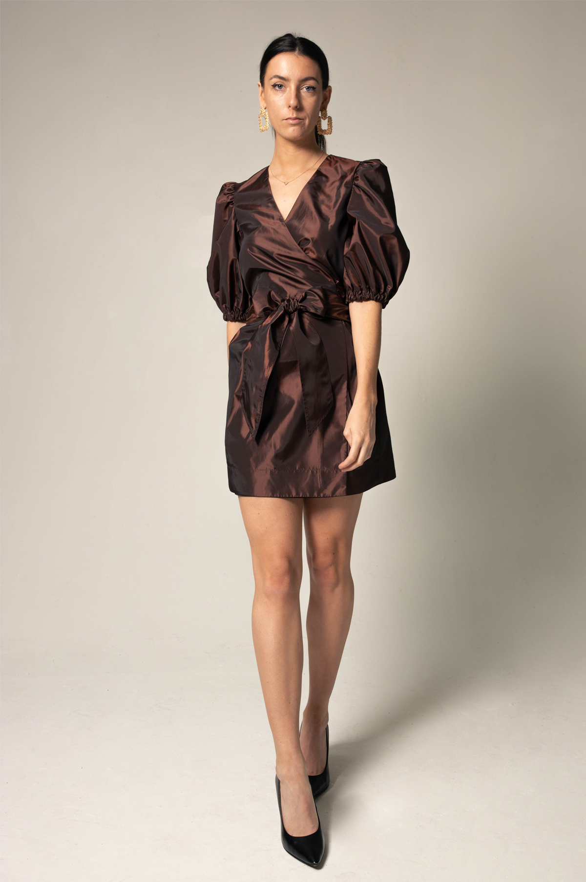 Power Bordeaux Red Wrap Dress-Le Réussi-M-Bordeaux-Urbanheer