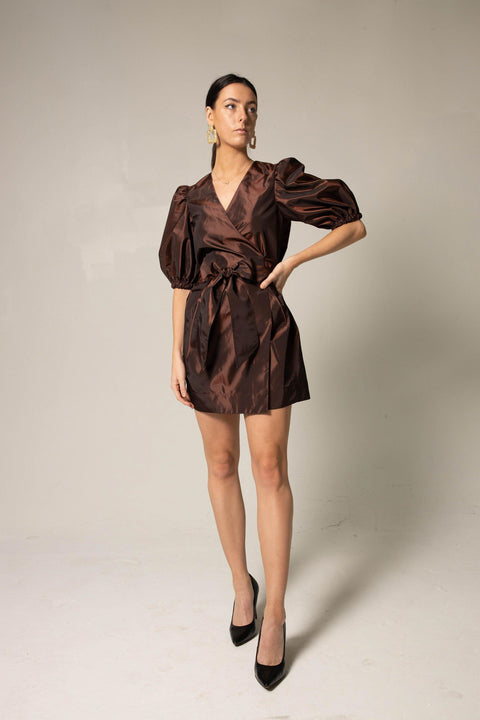 Power Bordeaux Red Wrap Dress-Le Réussi-M-Bordeaux-Urbanheer