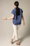Women's Gather Collar Shirt in Navy-Le Réussi-S-navy-blue-Urbanheer