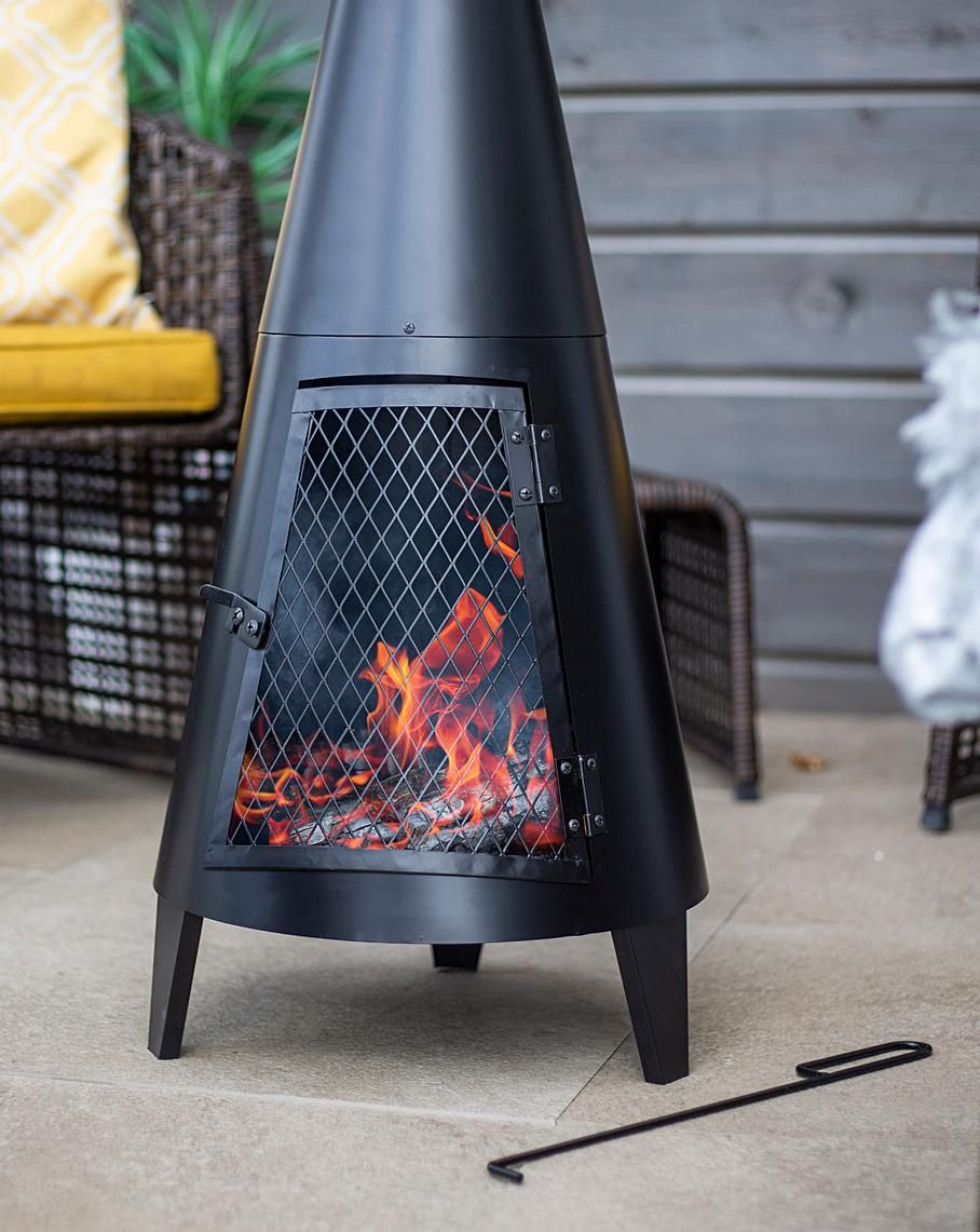 Outdoor Chiminea Fireplace Iron Fire Pit-lampdepot-Urbanheer
