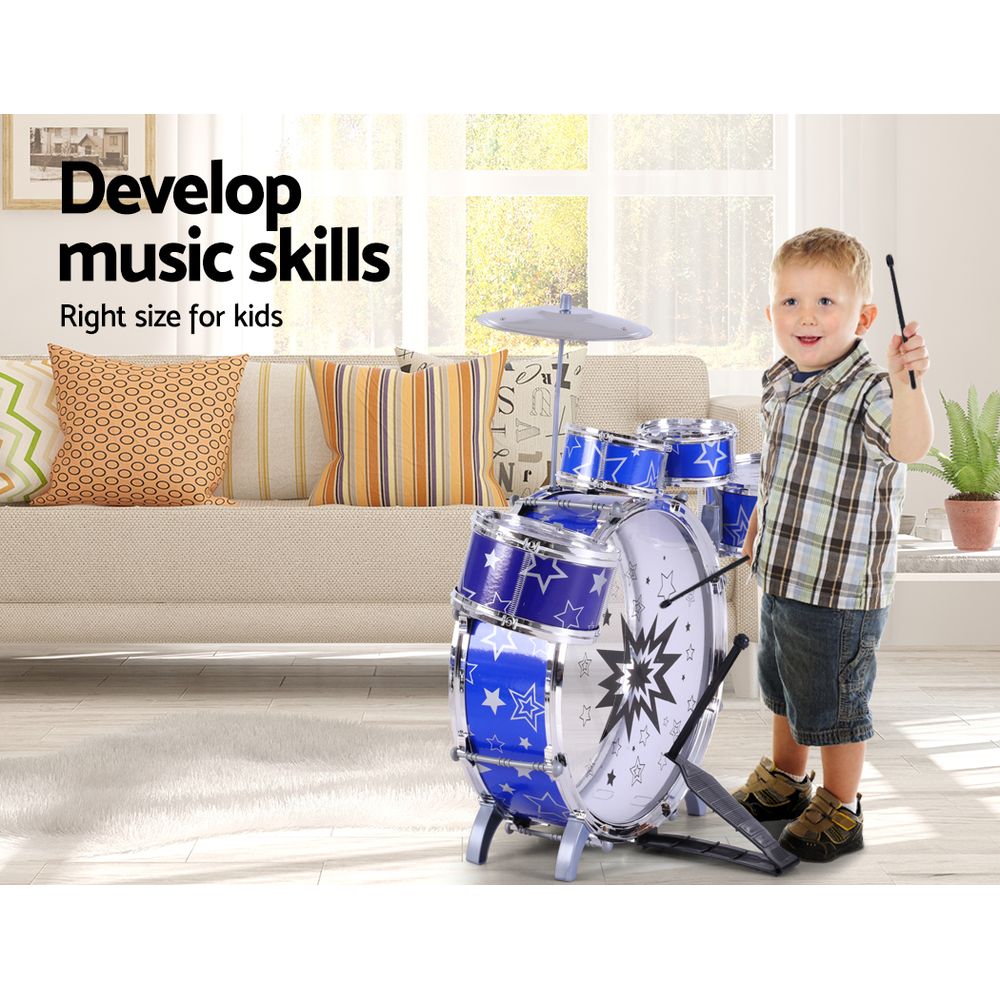 Keezi 11 Piece Kids Drum Set-Keezi-Urbanheer