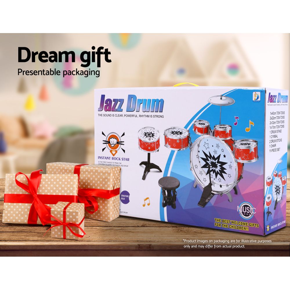 Keezi 11 Piece Kids Drum Set-Keezi-Urbanheer