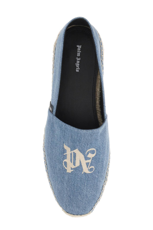 Palm angels denim espadrilles with embroidered logo