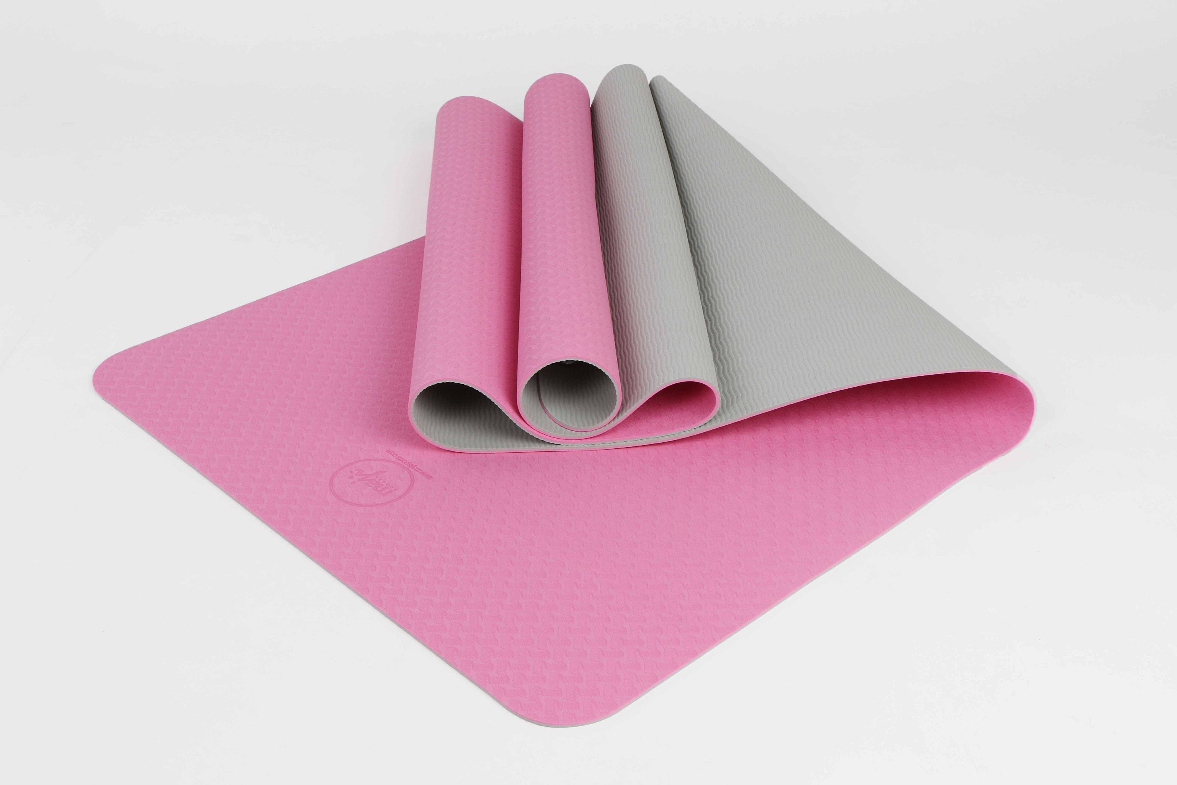 2 Tone Tpe Premium Yoga Mat-Majisports-1760Pink/Gray-Urbanheer
