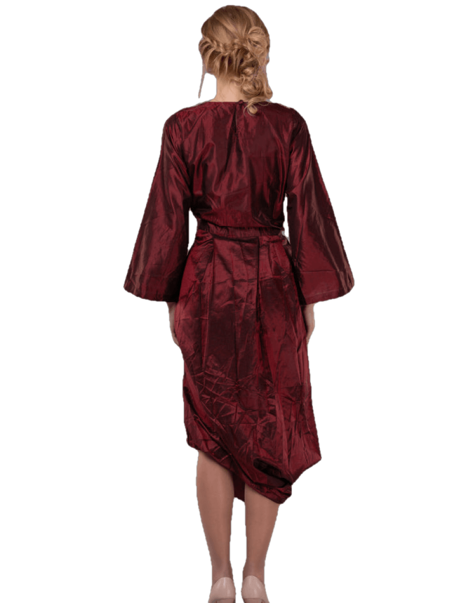 Pure Silk Dress-AAMOGH-XS-Bordeaux-Urbanheer