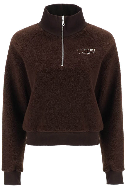 Sporty rich quarter zip sherpa fleece sweatshirt-Sporty & Rich-XS-Urbanheer
