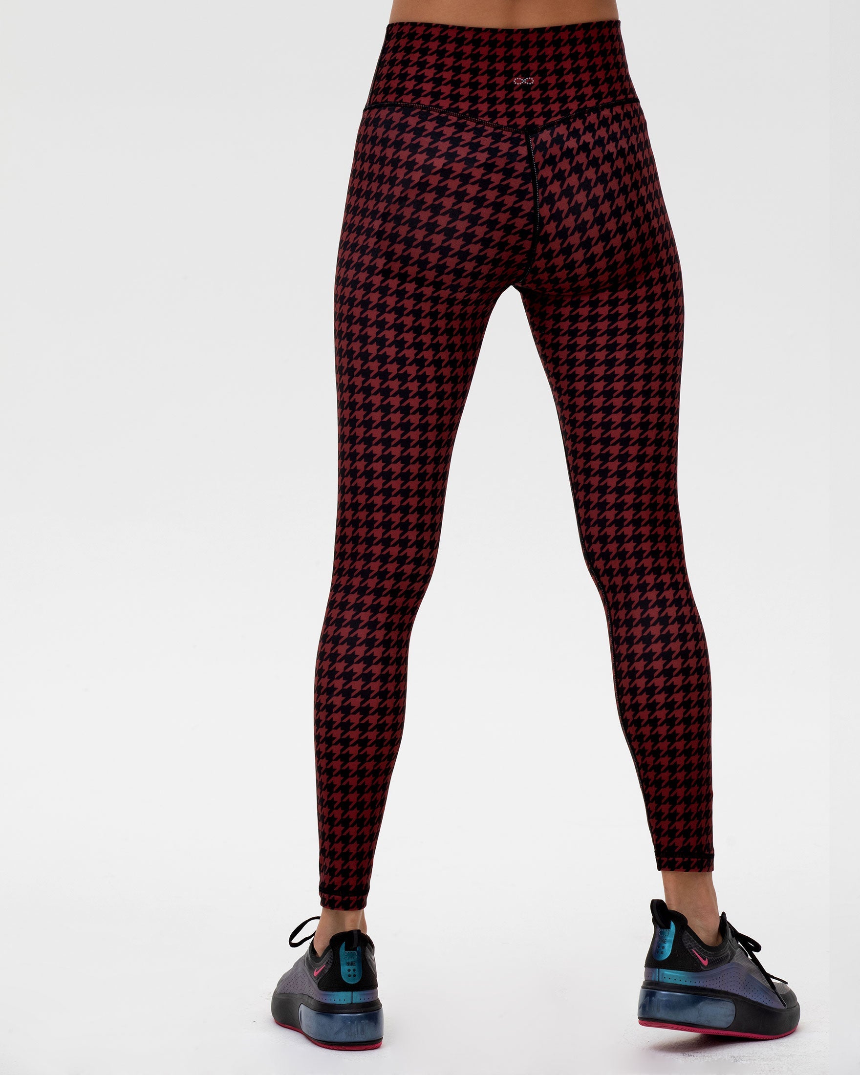 Hybrid Fleece Houndstooth Print Leggings High Waist-Clothing - Women-rebody-White/Black-XS-Urbanheer