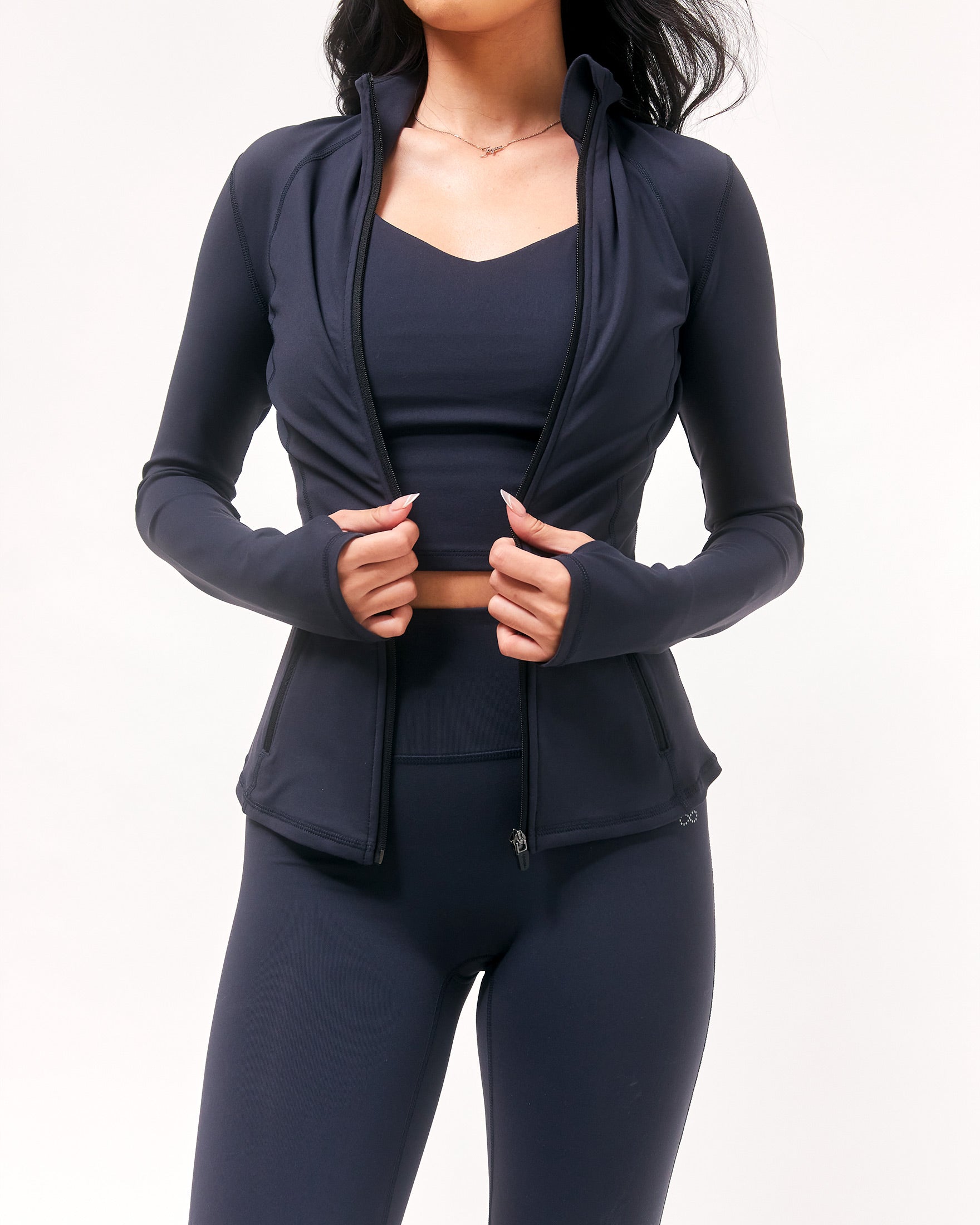 Gen XYZ Zip Up Track Jacket-Clothing - Women-rebody-Space Navy-XS-Urbanheer