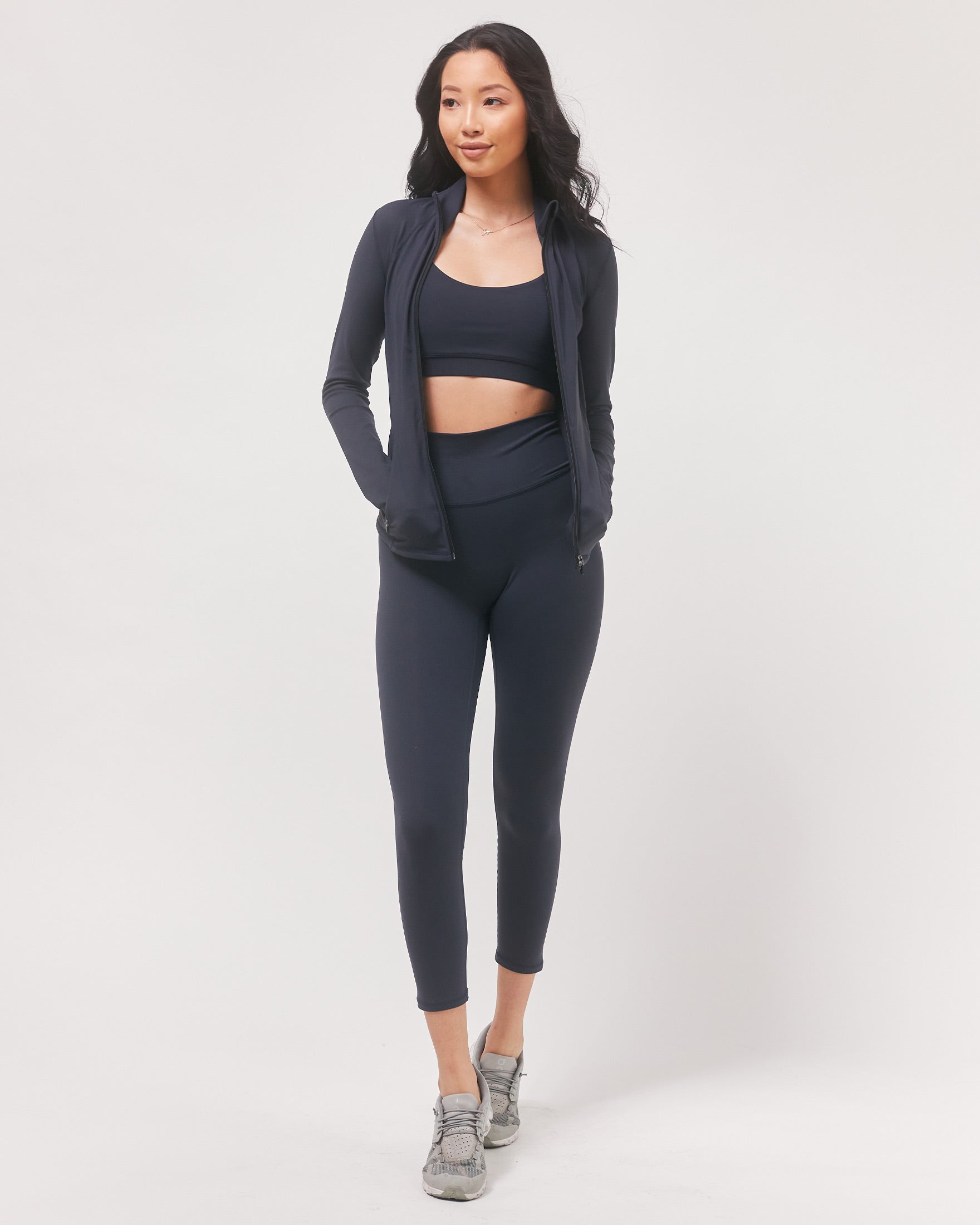Hybrid Legging High Waist Crop Leggings 23"-rebody-Space Navy-XS-Urbanheer