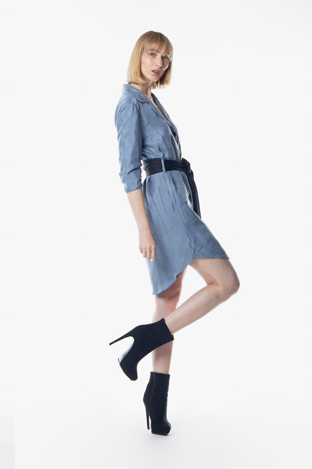 Cielo Blue Blazer Dress-Le Réussi-M-Sky Blue-Urbanheer