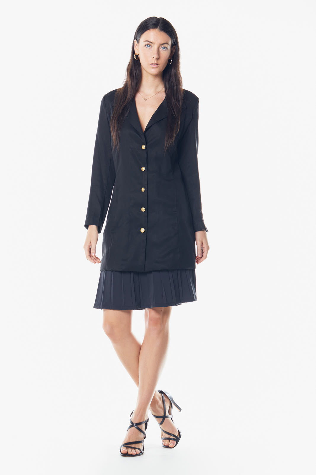 Women'S Linen Long Jacket In Black-Le Réussi-S-black-Urbanheer