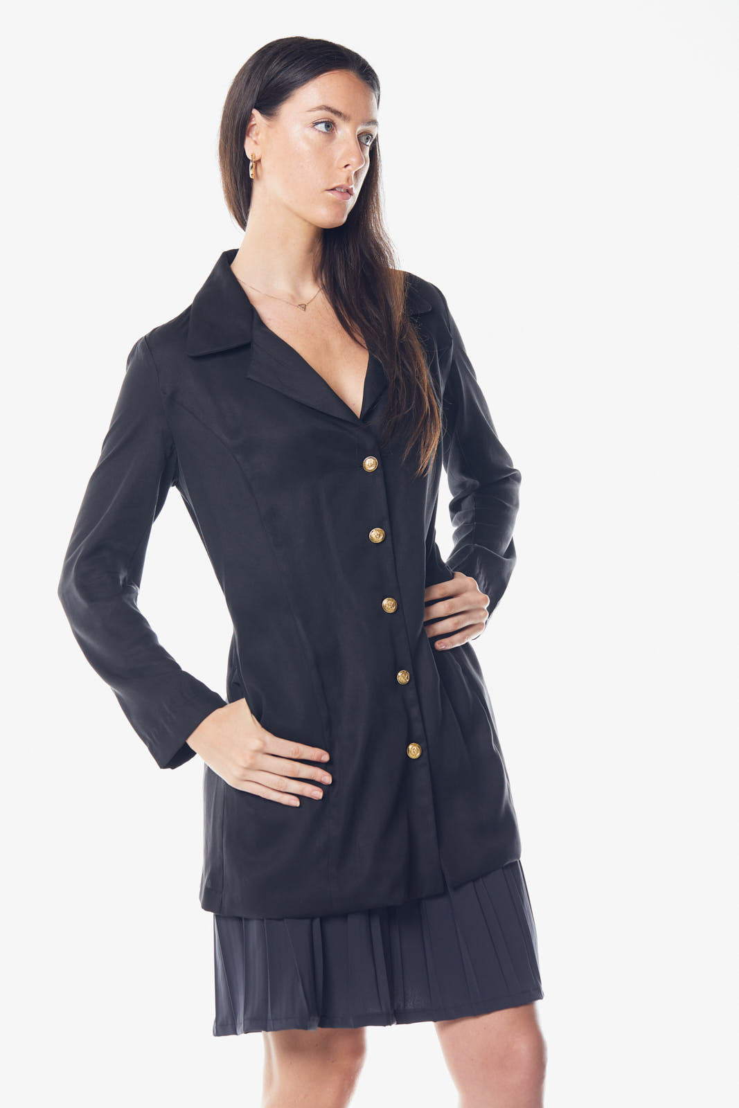 Women'S Linen Long Jacket In Black-Le Réussi-S-black-Urbanheer