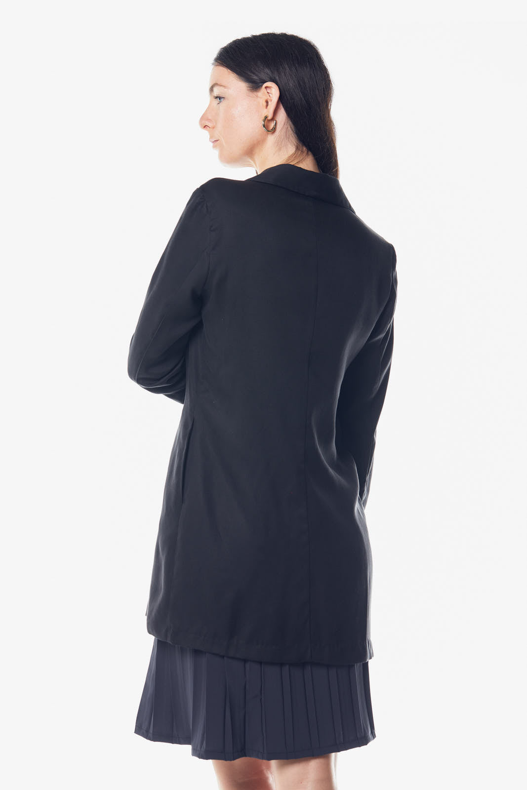 Women'S Linen Long Jacket In Black-Le Réussi-S-black-Urbanheer