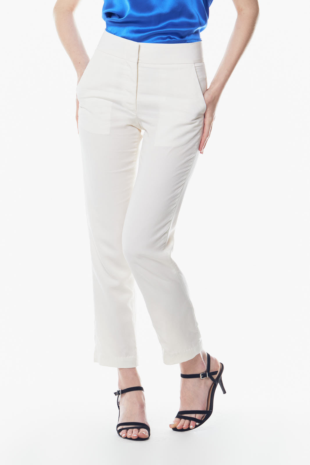 White Skinny Pants Women's Trousers-Skinny Pants - White-Le Réussi-S-white-Urbanheer