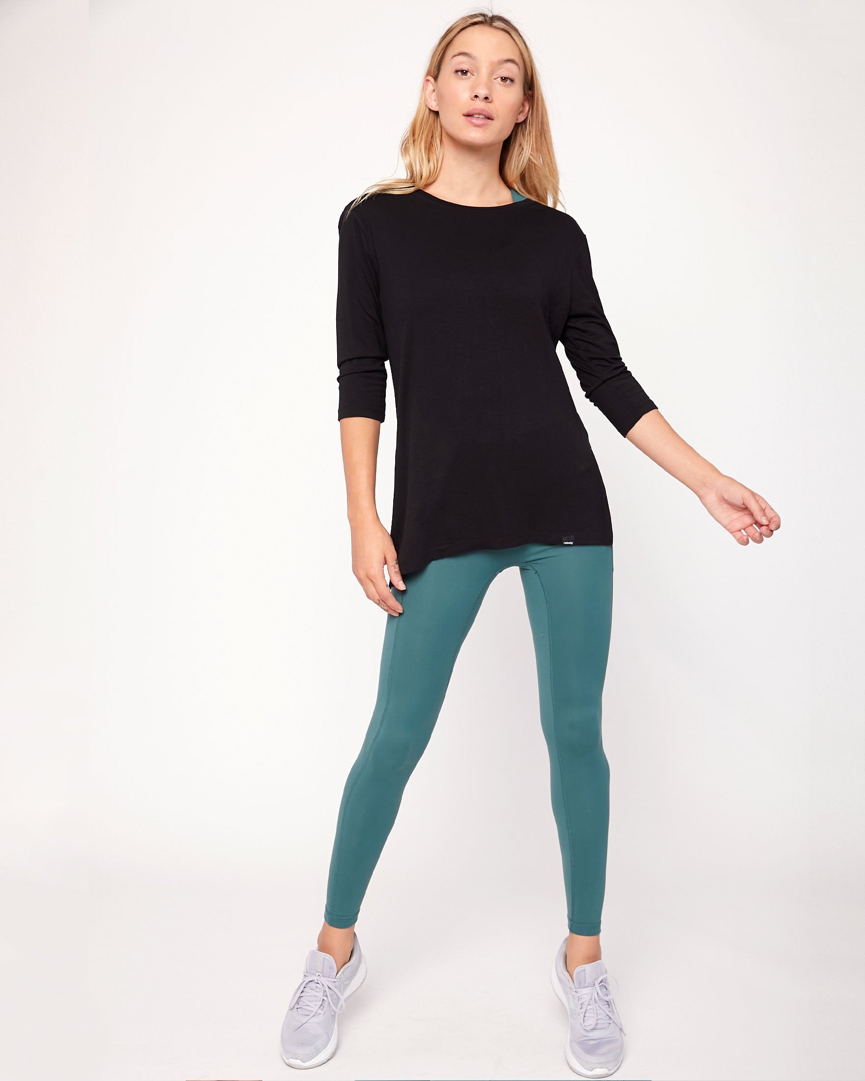 Anen Side Tie 3/4 Sleeve Top-Clothing - Women-rebody-Metropolis Black-XS-Urbanheer