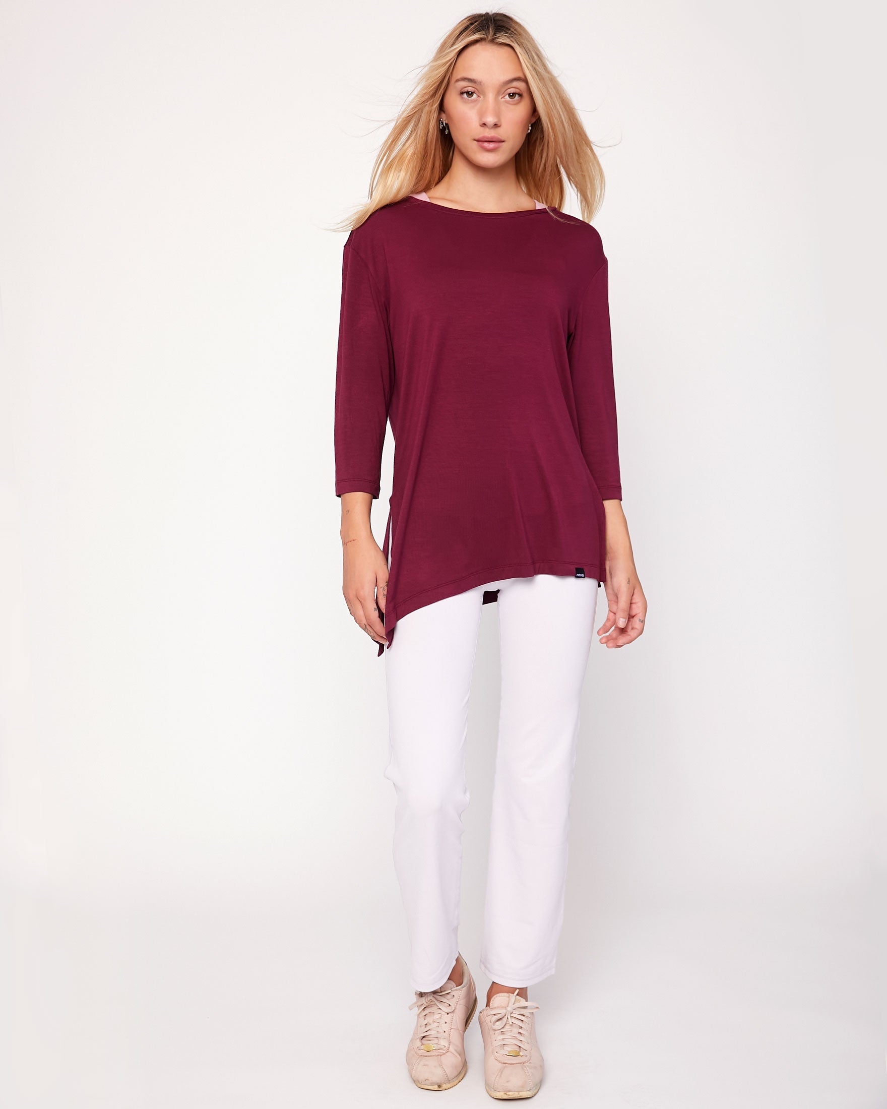Anen Side Tie 3/4 Sleeve Top-Clothing - Women-rebody-Metropolis Black-XS-Urbanheer