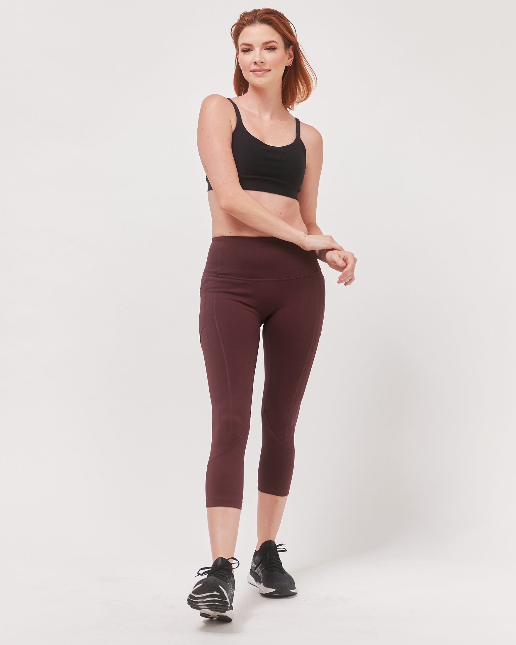 Daily Active Ventiflo™ Crop Leggings 21"-Clothing - Women-rebody-Maroon-XS-Urbanheer