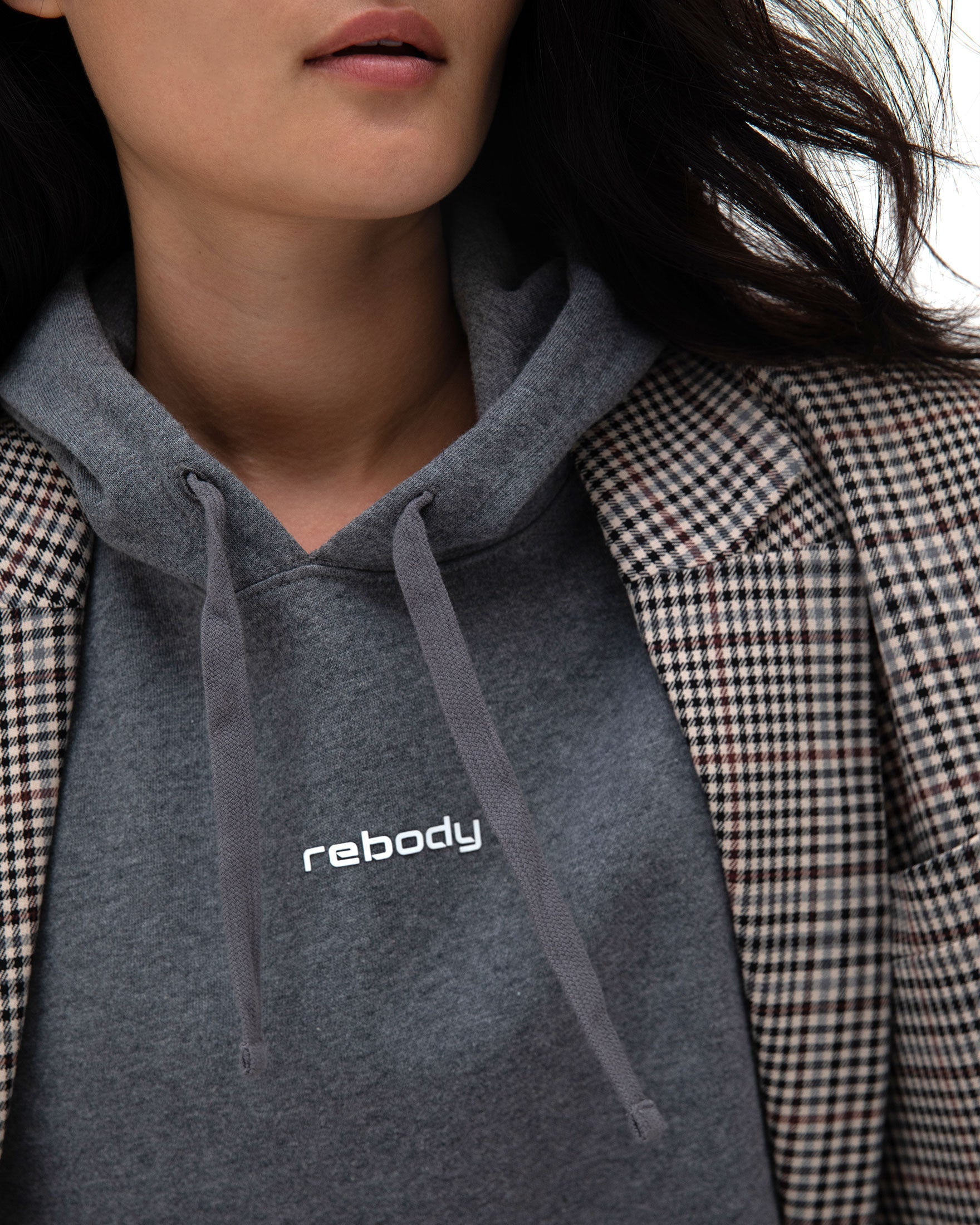 Rebody Logo Fleece Crop Hoody-rebody-Heather Grey-XS-Urbanheer