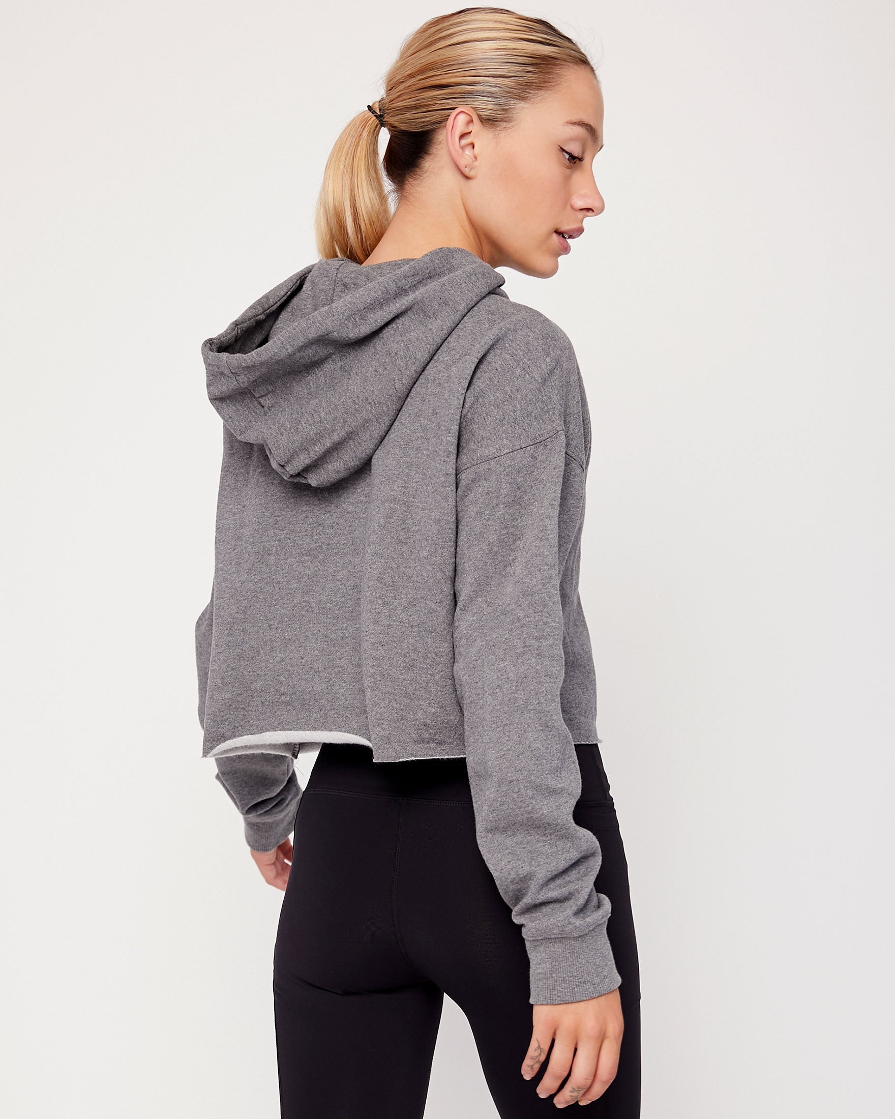 Rebody Logo Fleece Crop Hoody-rebody-Heather Grey-XS-Urbanheer