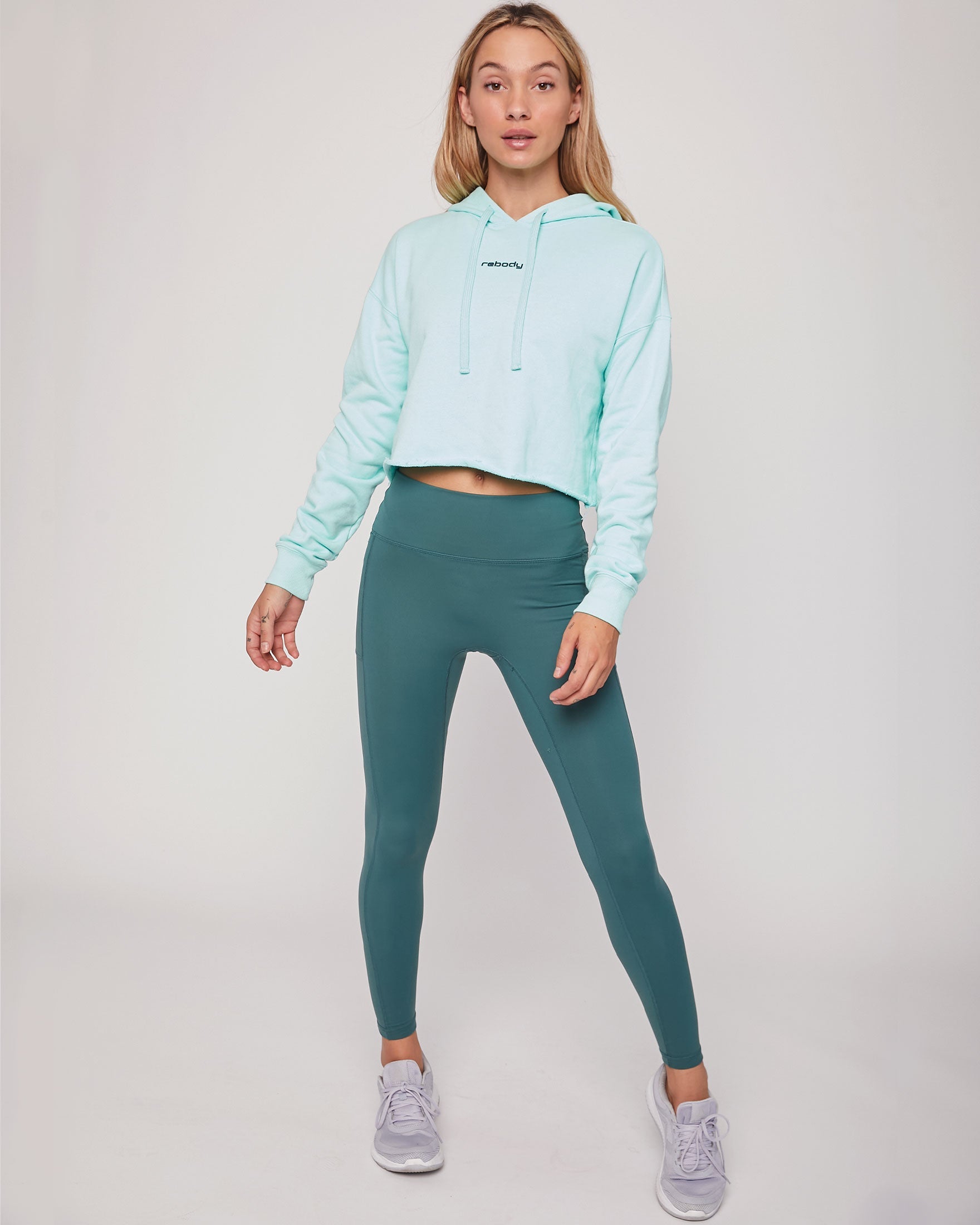 Rebody French Terry Crop Hoody - Smooth Mint *Sustainable-rebody-Smooth Mint-XS-Urbanheer