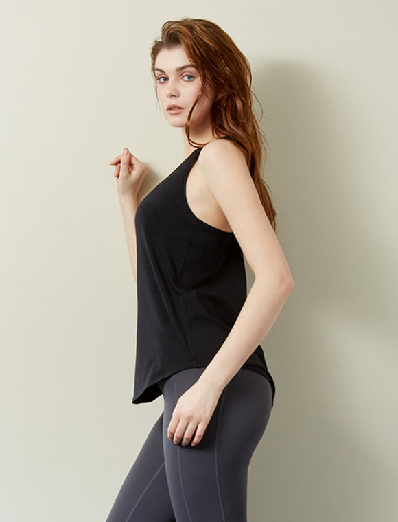 Pinch Me Pleated Racerback Tank-rebody-Black-XS-Urbanheer
