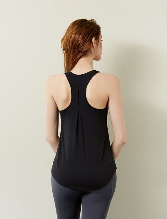 Pinch Me Pleated Racerback Tank-rebody-Black-XS-Urbanheer