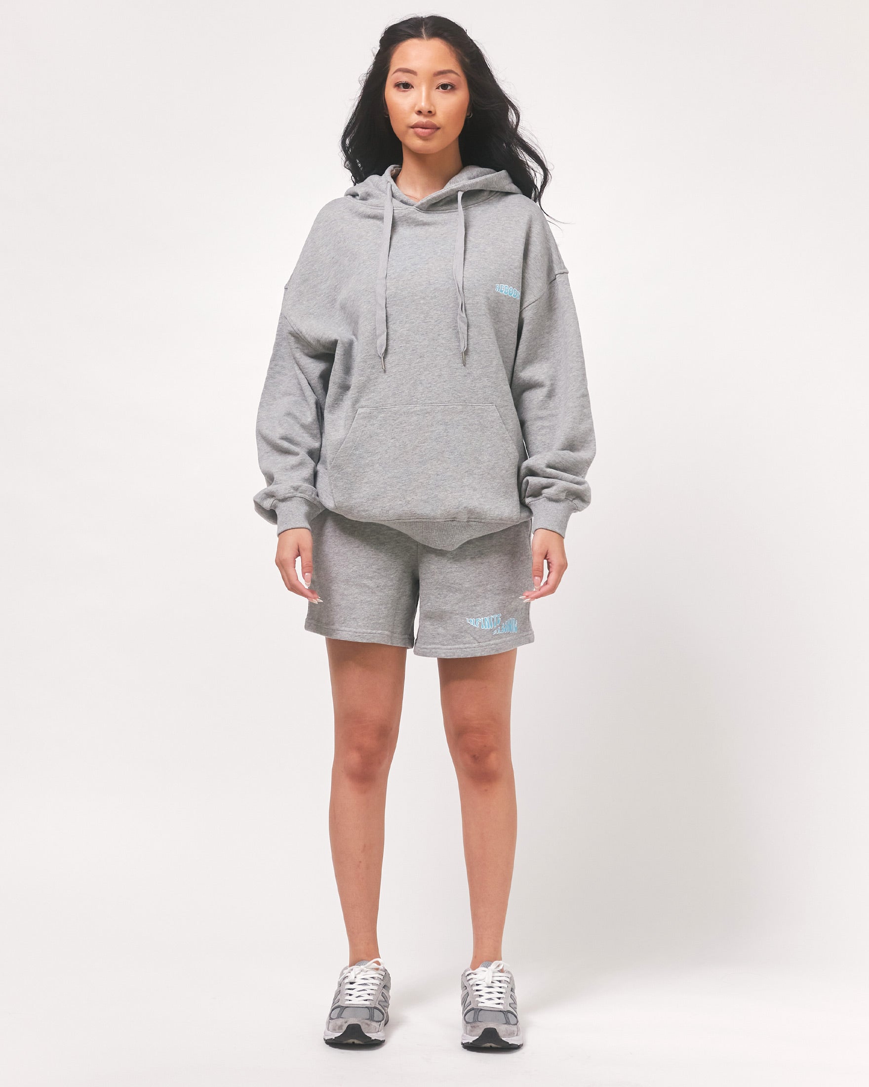 Infinite Passions Ft Sweatshorts-rebody-Heather Grey/Blue-S-Urbanheer
