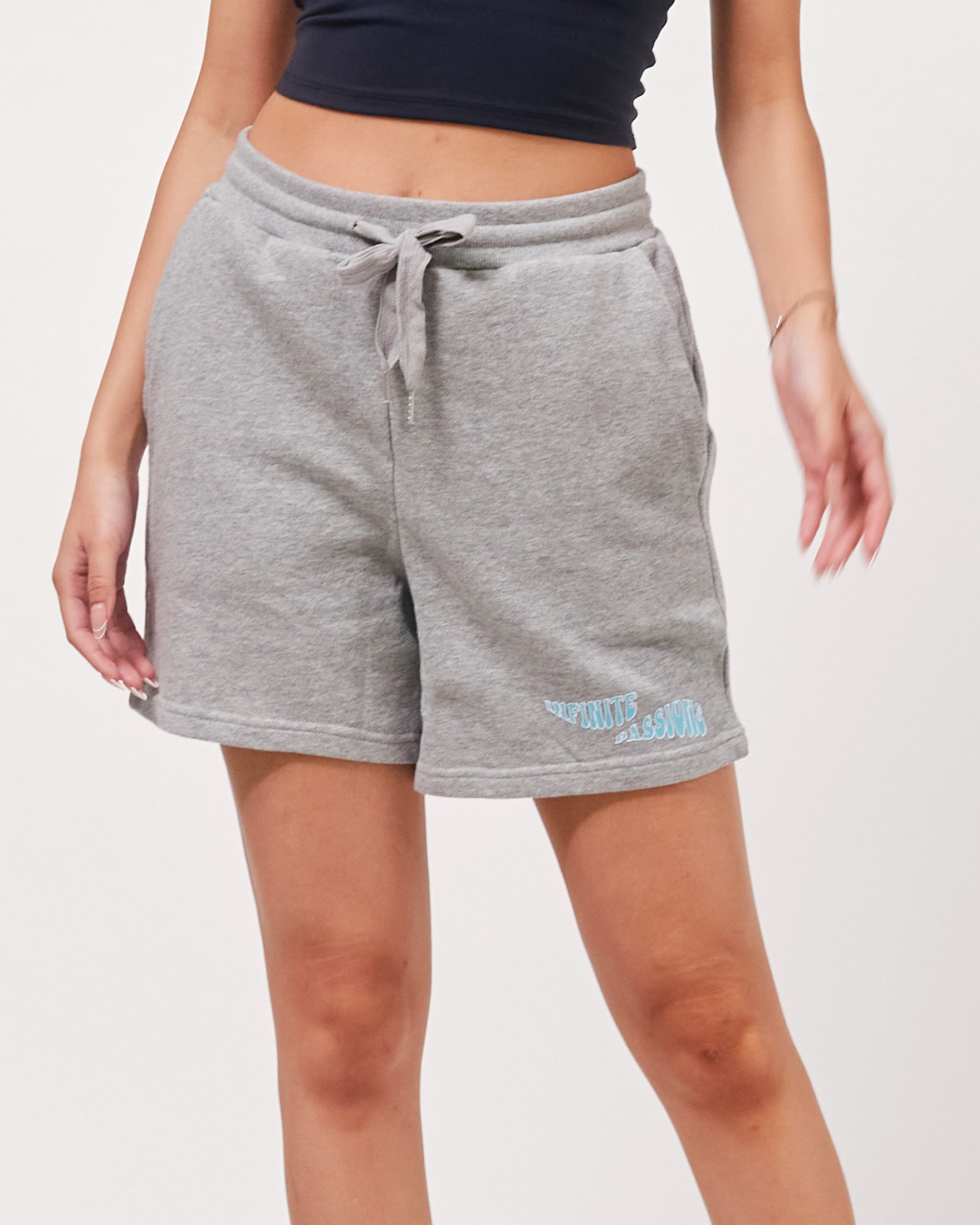 Infinite Passions Ft Sweatshorts-rebody-Heather Grey/Blue-S-Urbanheer