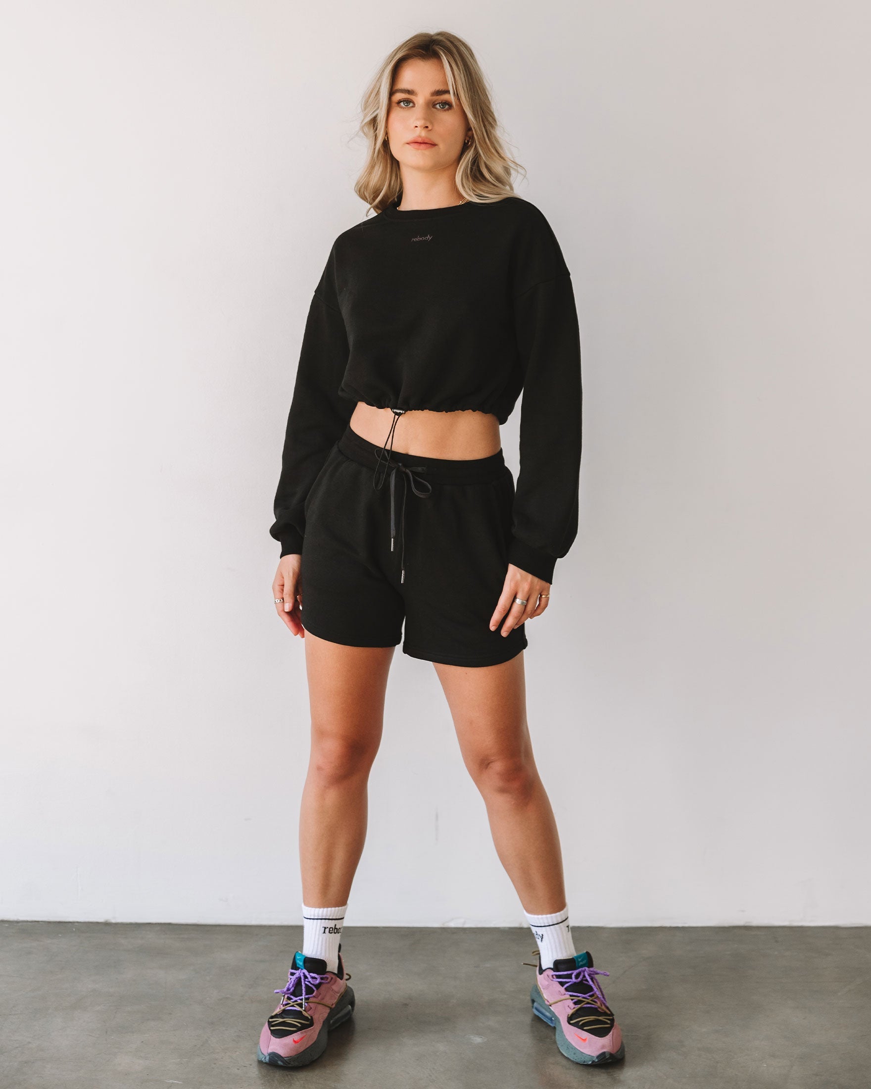 Rebody French Terry Biker Sweatshorts-Rebody-Metropolis Black/Slate-S-Urbanheer
