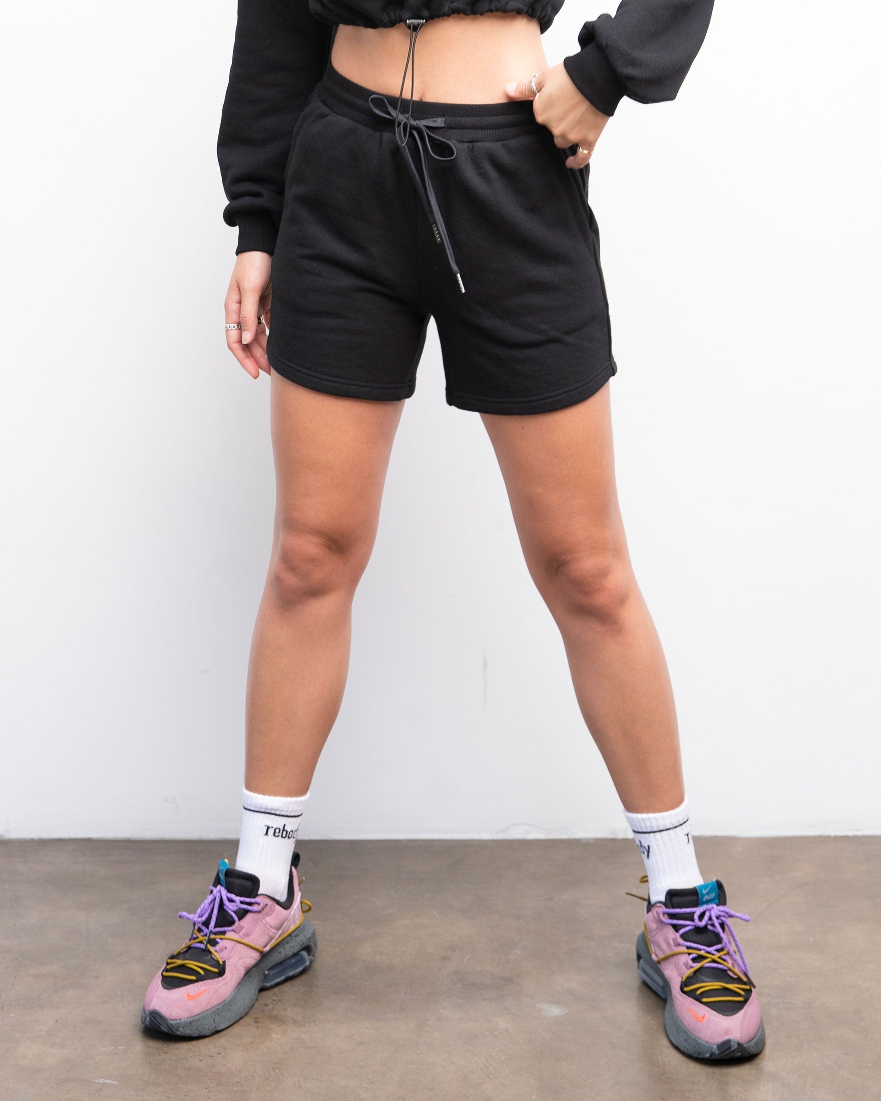 Rebody French Terry Biker Sweatshorts-Rebody-Metropolis Black/Slate-S-Urbanheer