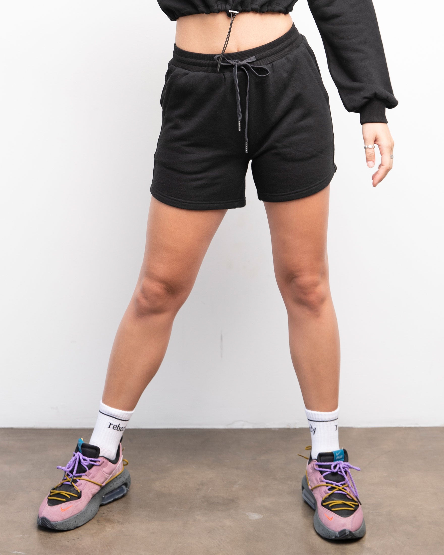 Rebody French Terry Biker Sweatshorts-Rebody-Metropolis Black/Slate-S-Urbanheer