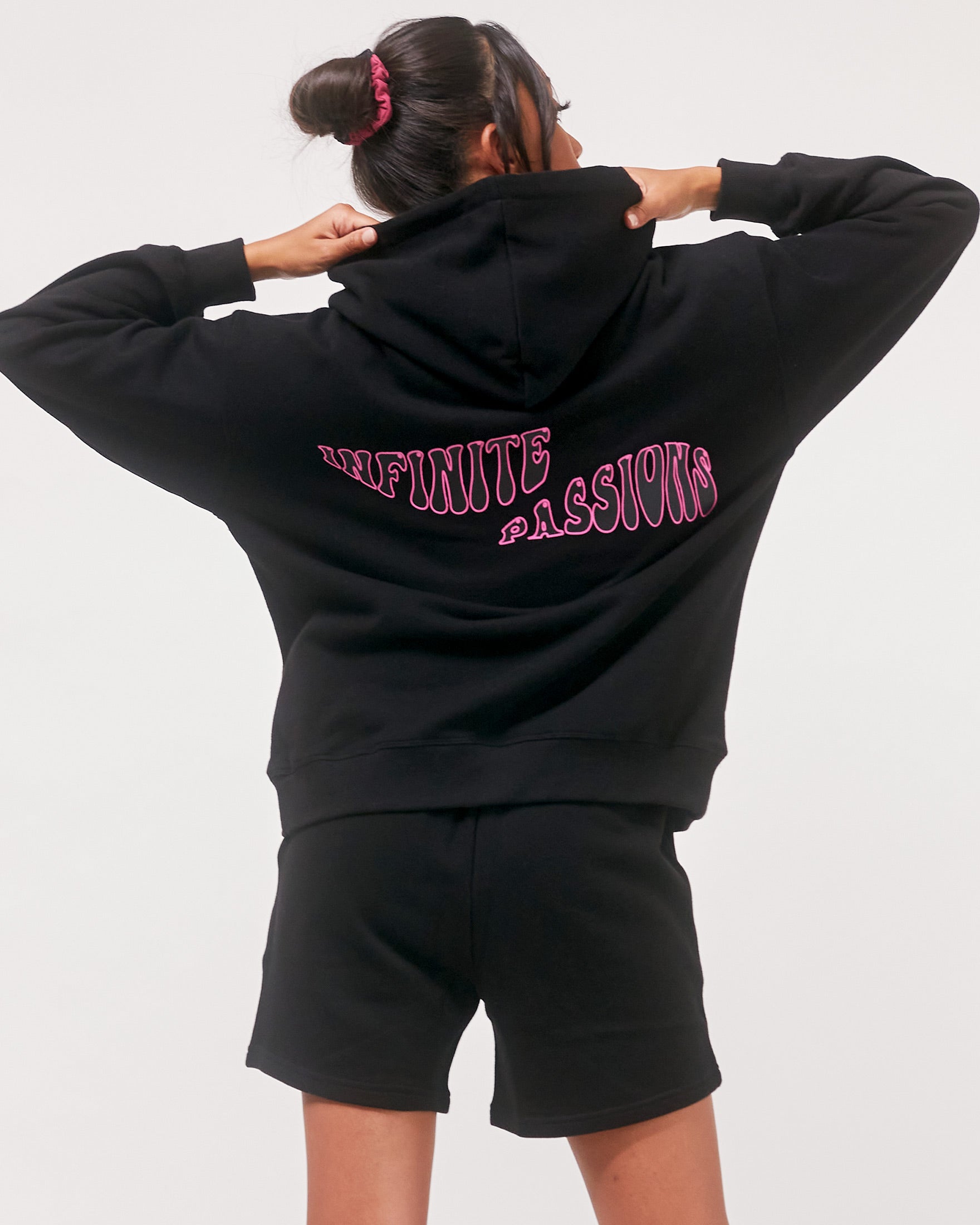 Infinite Passions French Terry Hoodie-Clothing - Women-rebody-Metropolis Black/Fuschia-S-Urbanheer