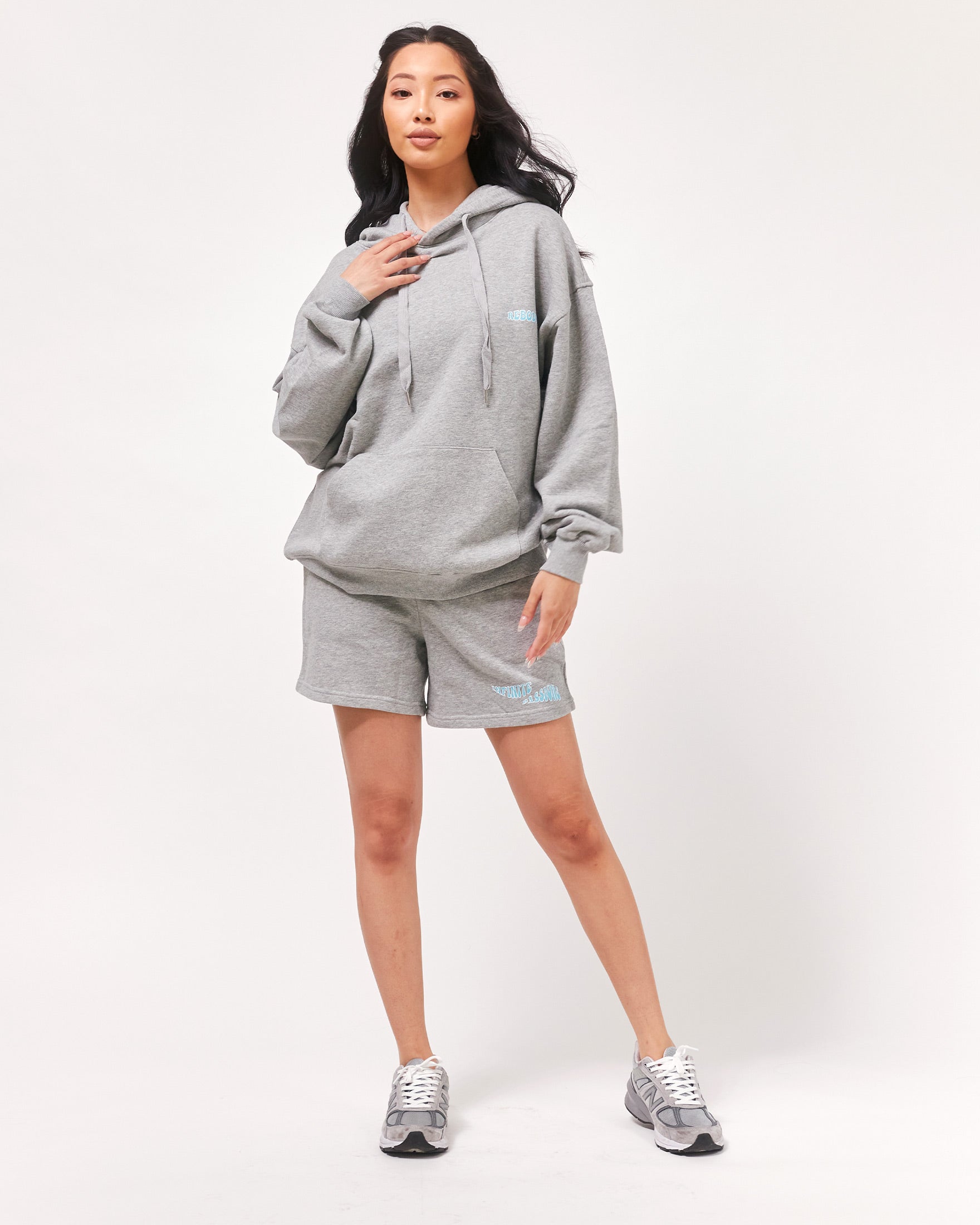 Infinite Passions French Terry Hoodie-Clothing - Women-rebody-Heather Grey/Blue-S-Urbanheer
