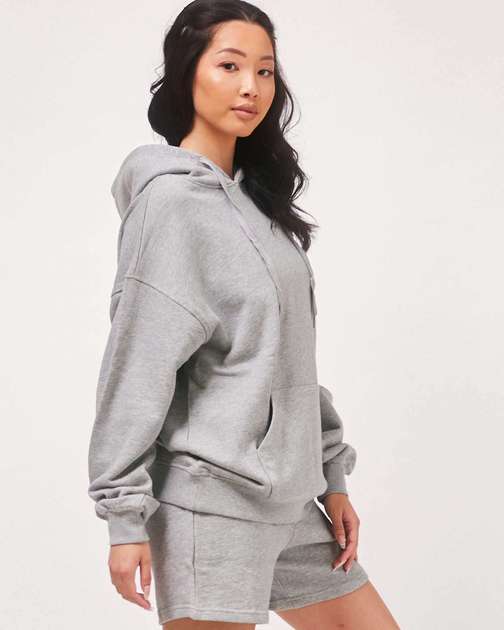 Infinite Passions French Terry Hoodie-Clothing - Women-rebody-Heather Grey/Blue-S-Urbanheer
