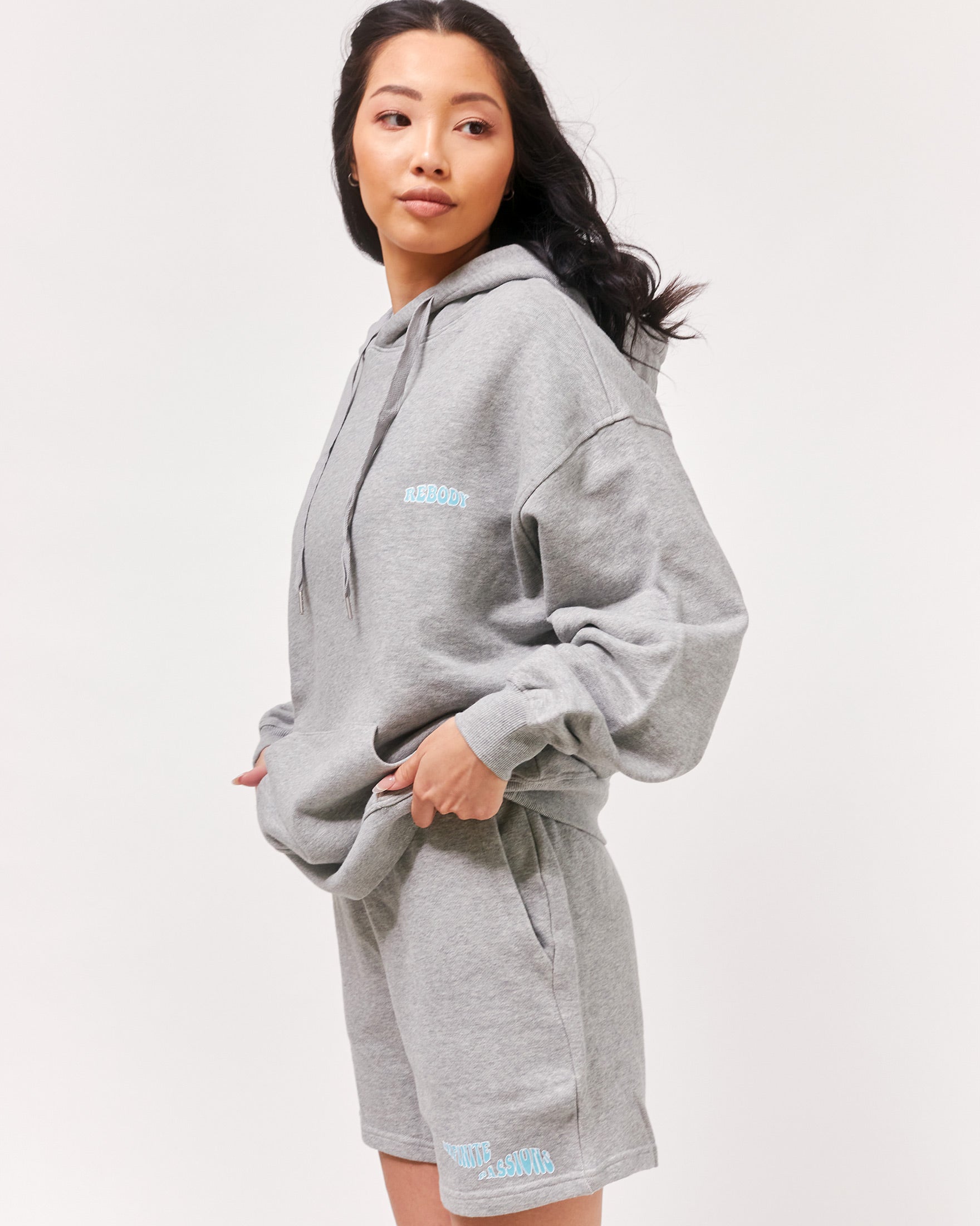 Infinite Passions French Terry Hoodie-Clothing - Women-rebody-Heather Grey/Blue-S-Urbanheer