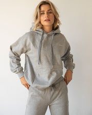 Rebody Lifestyle Hoodie-Rebody-Heather Grey/White-S-Urbanheer