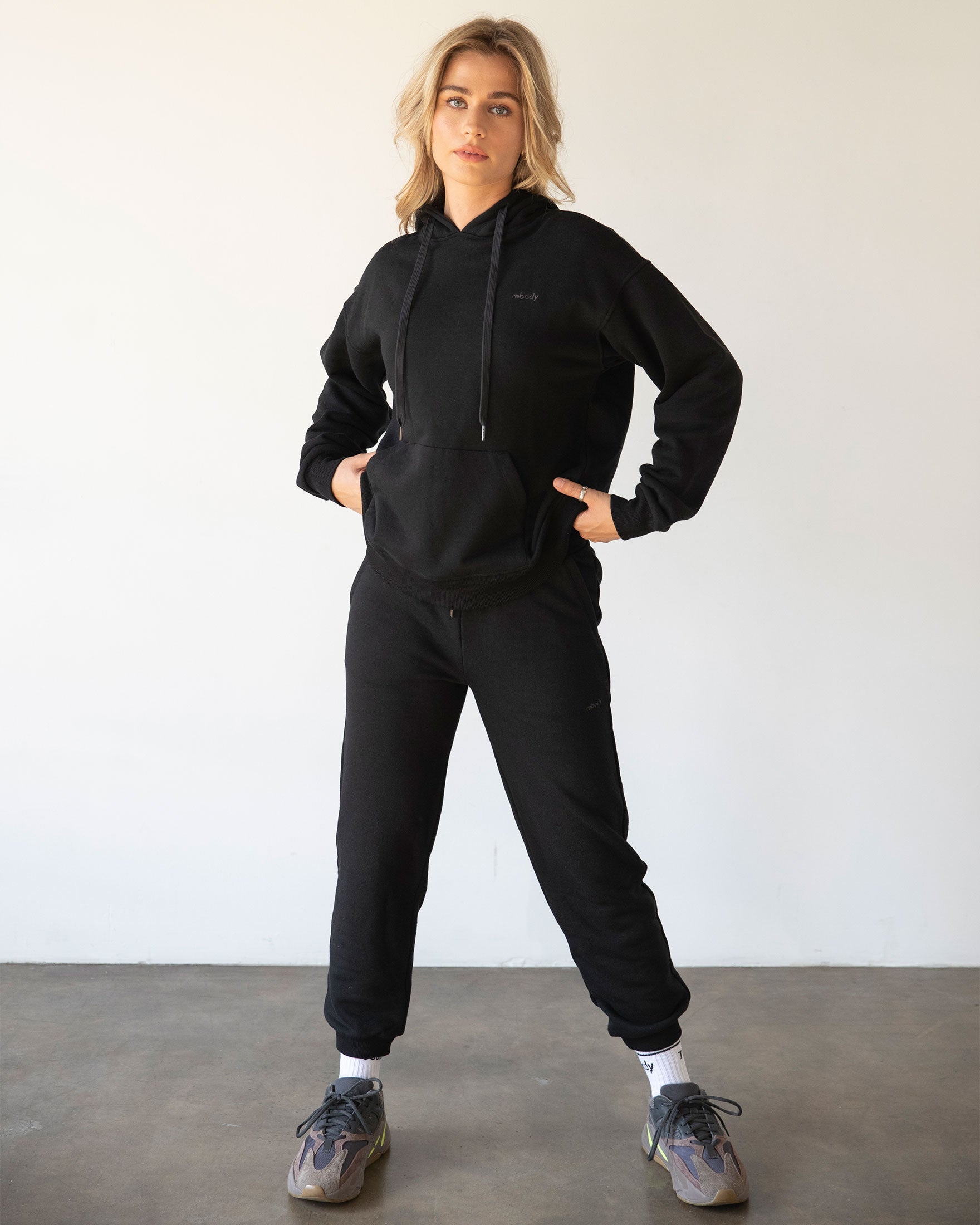 Rebody Lifestyle Hoodie-Rebody-Heather Grey/White-S-Urbanheer