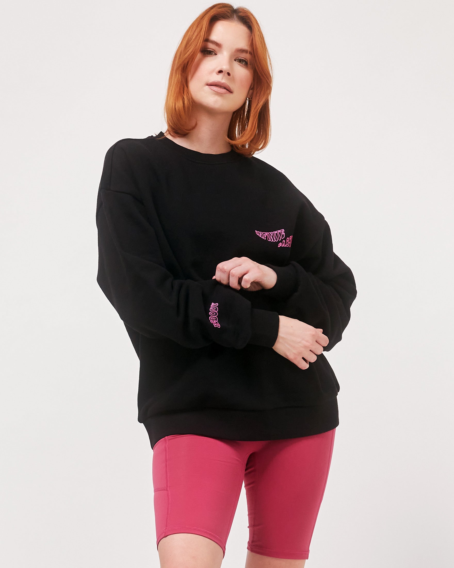 Infinite Passions FT Sweatshirt-Clothing - Women-rebody-Metropolis Black/Fuschia-S-Urbanheer