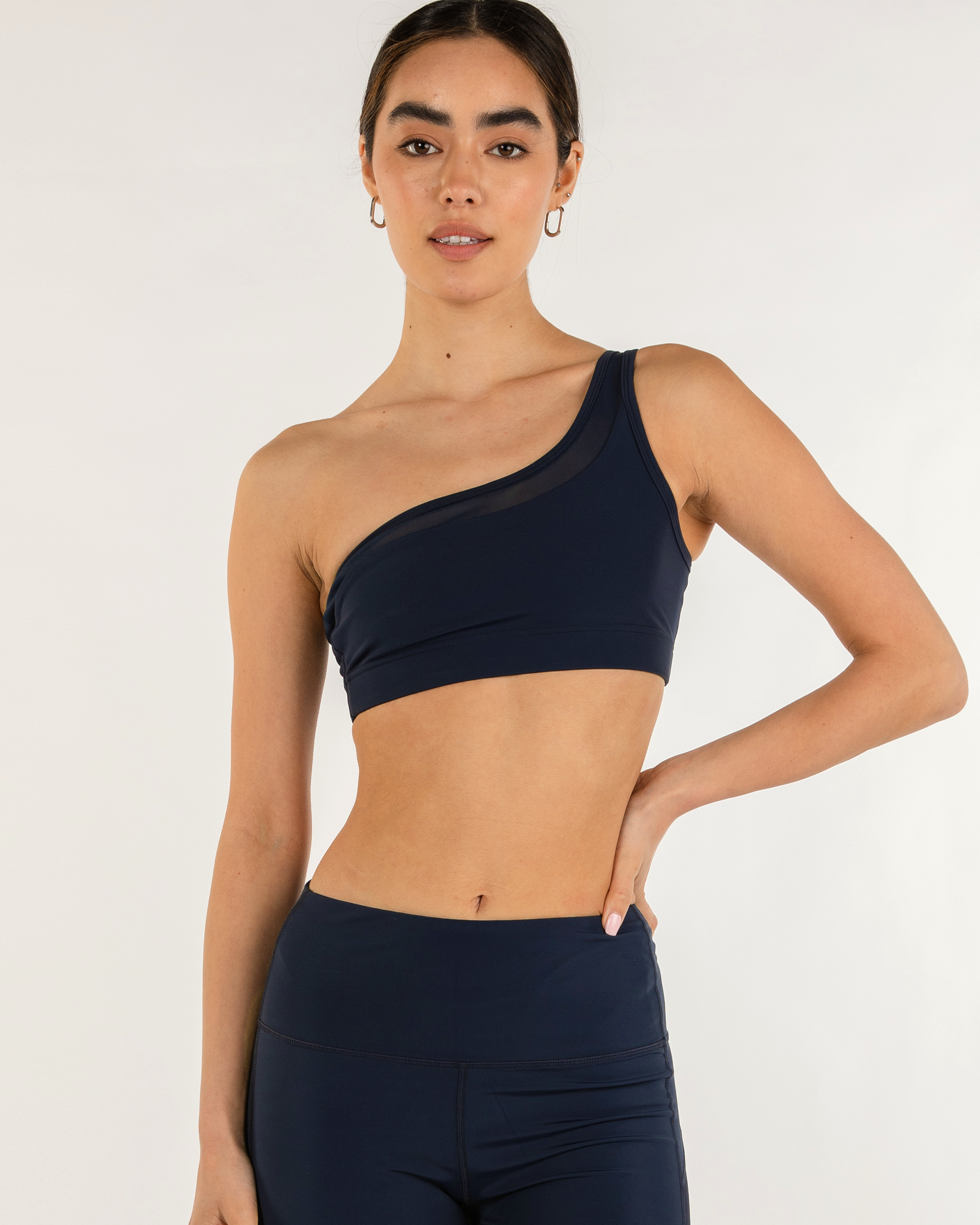 On Duty Mesh One Shoulder Silkiflex™ Bra-rebody-Cool Navy-XS-Urbanheer
