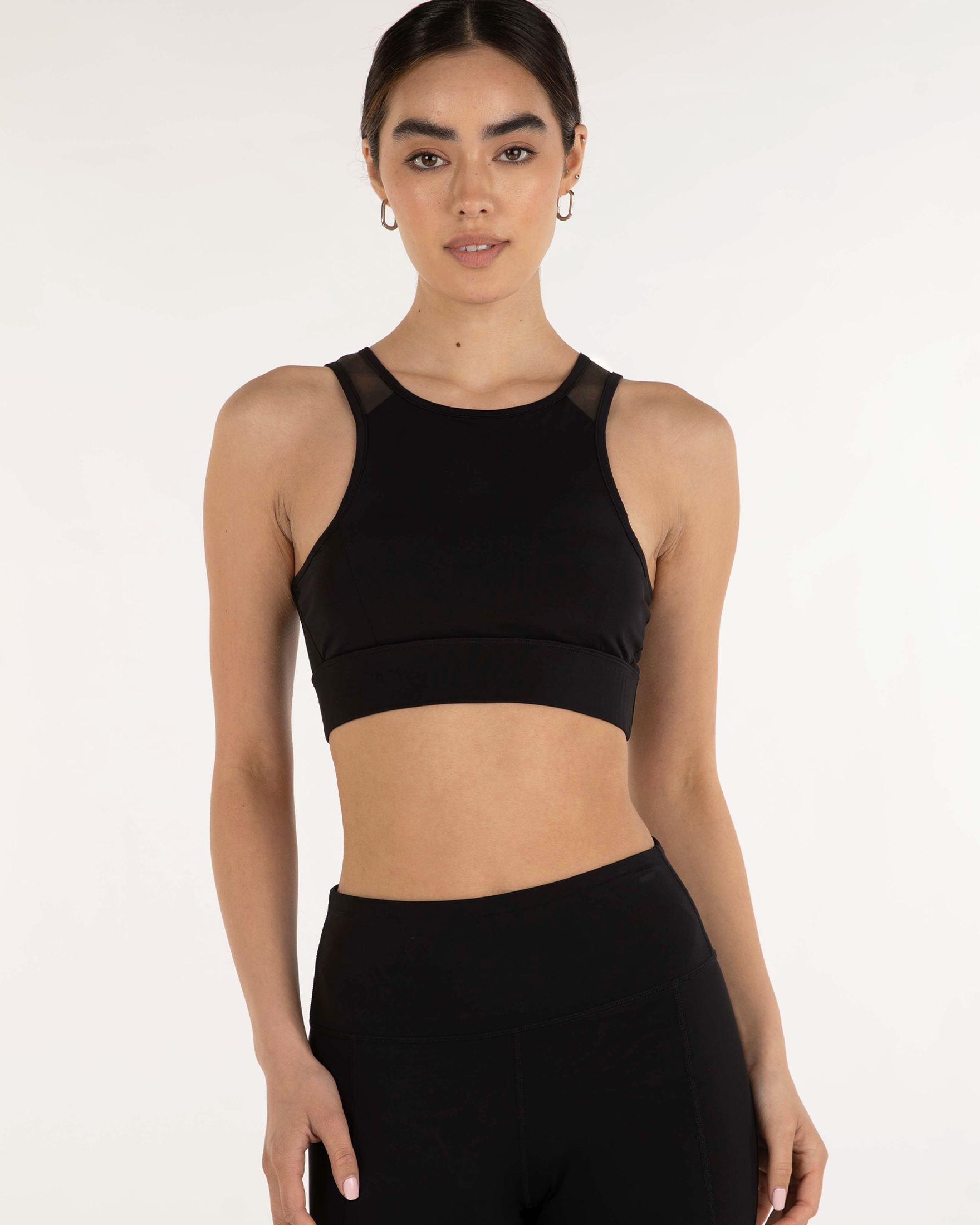 Venti Mesh Longline Silkiflex™ Longline Bra-rebody-Midnight Black-XS-Urbanheer