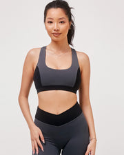 Swift Keyhole Racerback Bra-rebody-Smoke/Black-XS-Urbanheer
