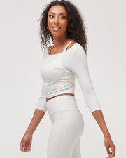 Dynamic Cozy Open Shoulder 3/4 Sleeve-Clothing - Women-rebody-Bone-XS-Urbanheer