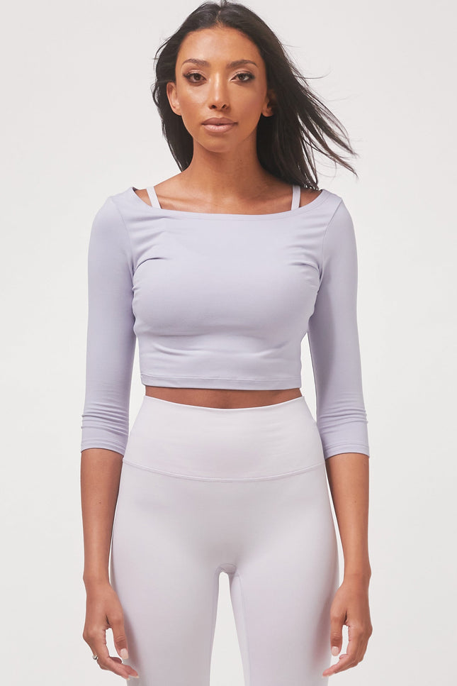 Dynamic Cozy Open Shoulder 3/4 Sleeve-Clothing - Women-rebody-Purple Lace-XS-Urbanheer