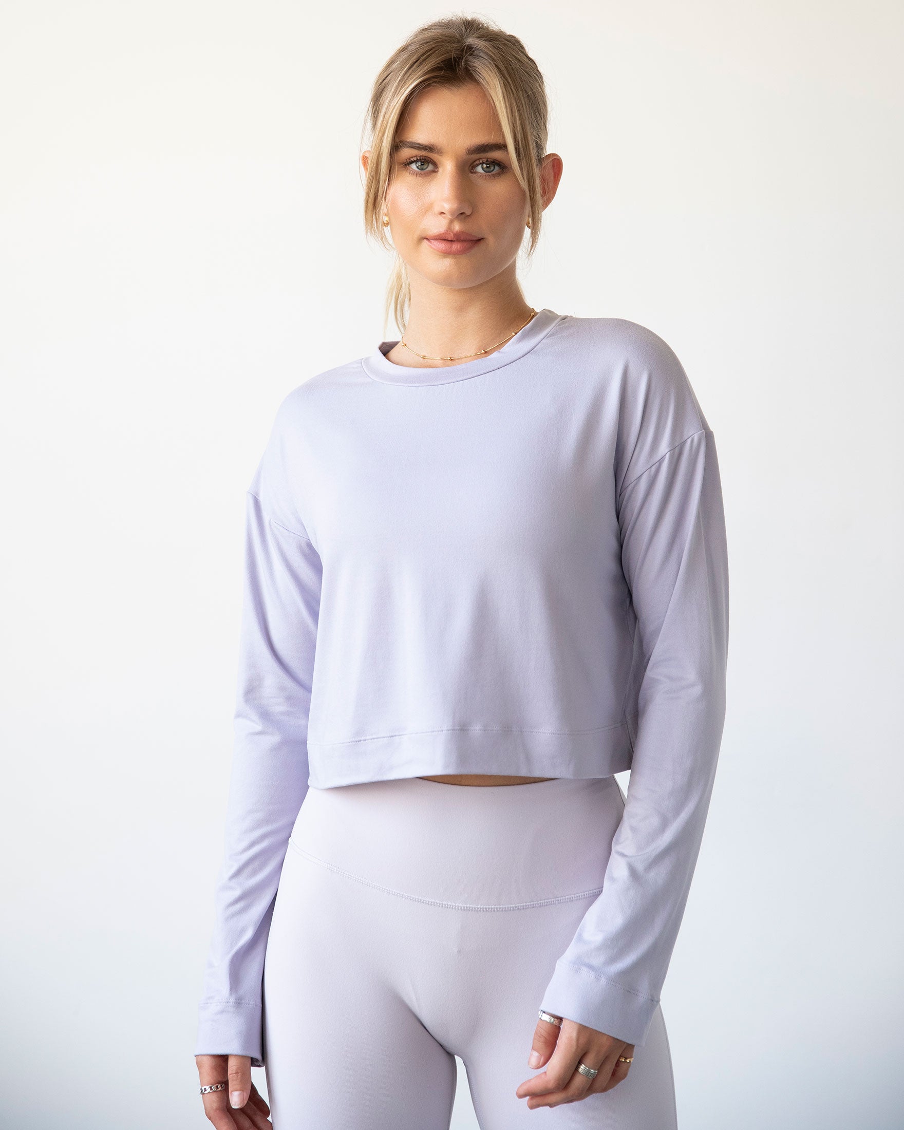 Go With The Flow Crop Long Sleeve-Clothing - Women-rebody-Purple Lace-XS-Urbanheer