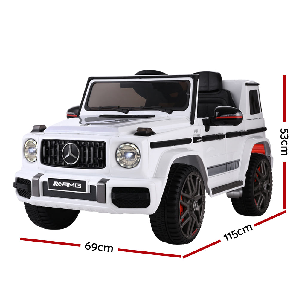 Mercedes-Benz Kids Ride On Car Electric Amg G63 Licensed Remote Cars 12V White-Rigo-Urbanheer