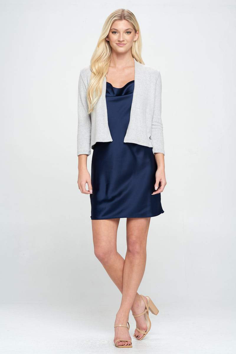 Brushed Knit Cashmere Like Bolero Cardigan-Renee C.-1X-HEATHER GREY-Urbanheer